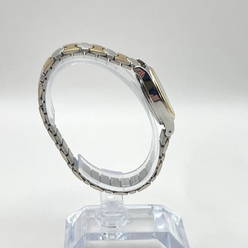 Timex Cavatina Watch Women 21mm Gold Silver Tone Stretch Band New Battery 6.25